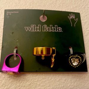 Wild fable 3 pack rings pink black